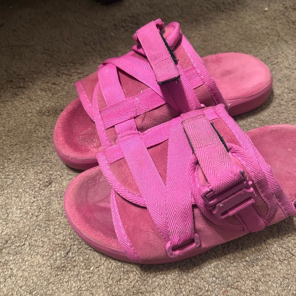 Pink suede Draco slides - Picture 1 of 4